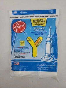 Hoover Allergen Filtration Filter Bags Type Y 3 Pack Upright Vacuum 4010100Y - Picture 1 of 6