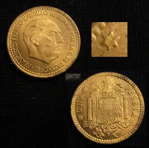 *GUTSE* FRANCO-6, 1 PESETA 1963*19-67, BRILLO ORIGINAL, SIN CIRCULAR - Picture 1 of 1