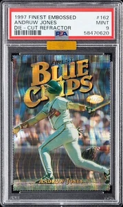 Topps Finest 1997 grabado Andruw Jones #162 refractor troquelado PSA 9 MBA dorado - Imagen 1 de 2