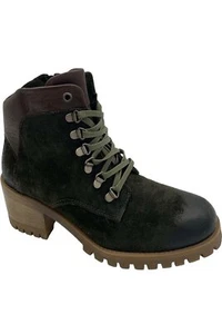 Miz Mooz Leather Lace-Up Boots McKinley Moss - Picture 1 of 3