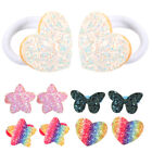  5 Pairs Girls' Sequin Rubber Band Fabric Baby Hair Ties Elastic Bands for