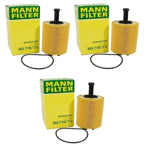New Set of 3 Engine Oil Filters Mann for Audi A3 TT Quattro VW Beetle Golf Jetta - Picture 1 of 1