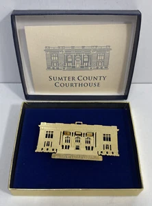24 kt 1995 Adorno de árbol de Navidad 3D del palacio de justicia del condado de Sumter acabado dorado - Imagen 1 de 9