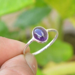 Amethyst Ring 925 Sterling Silver Statement Ring Minimalist Dainty Ring All Size - Picture 1 of 7