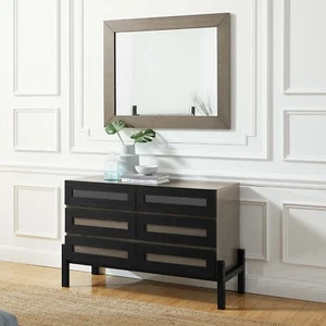 Modway Merritt Modern 2-Piece Dresser and Mirror Bedroom Furniture Set in Oak - Picture 1 of 10