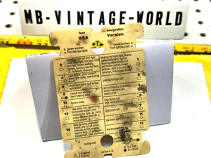 Genuine Mercedes 1977 W123 300D sedan under hood fuse designation US 1 Sheet - Picture 1 of 20