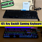 TECKNET Mechanical Gaming Keyboard WIRED 105 KEYS RGB BACKLIT (EMK01707 MODEL)