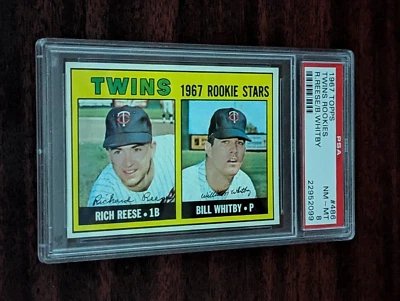 1967 Topps Baseball 486 Twins Rookies Reese/Whitby PSA 8 NM-MT - Image 1 of 2