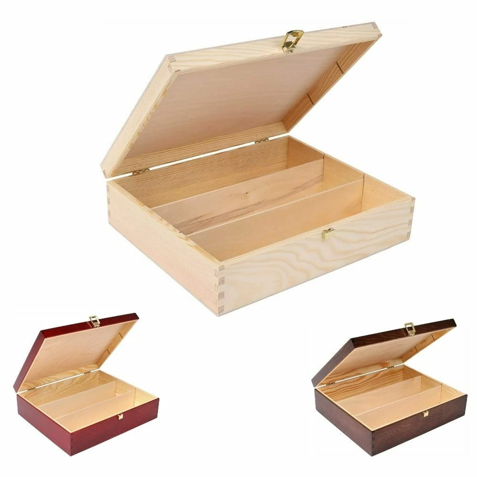 Creative Deco Scatola in Legno per Vino | 3 Bottiglie | Divisori Rimovibili - Immagine 1 di 1