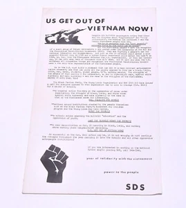POSTER PROTESTA EPOCA GUERRA VIETNAM PER LA MANIFESTAZIONE A CHICAGO 8-11 OTTOBRE SDS - Foto 1 di 9