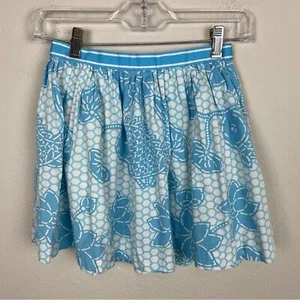 Lilly Pulitzer Blue White Fish Floral Full Skirt Girls 10 - Picture 1 of 4