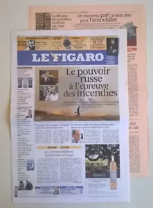 LE FIGARO N°20 531 du 05/08/2010 - Incendies en Russie/ MORT DE BERNARD PERRIS - Picture 1 of 10