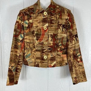 Alberto Makali Southwestern Native American Blazer Jacket Tribal Western Size 6 - Picture 1 of 12