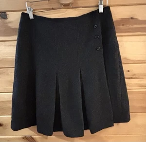 Brooks Brothers 346 gonna avvolgente 100% lana plissettata foderata grigia scura accademia preppy - Foto 1 di 5