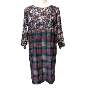 Maeve Anthropologie Damen neu mit Etikett Größe S mehrfarbig Blumenmuster kariert Reißverschluss Etuikleid - Bild 1 von 8