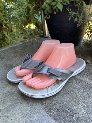 Sandalias chanclas Clarks Collection para mujer 9M de peltre Foto 1 de 4