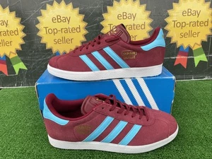 Adidas Gazelle Aston Villa West Ham Burnley Claret & Blue Mens Trainers UK 8 - Picture 1 of 13
