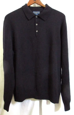 Suéter estilo polo negro 100 % cachemir Joseph & Lyman para hombre talla L en muy buen estado Foto 1 de 4