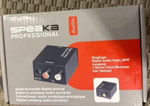 Digital Audio Konverter Koax/Toslink zu Cinch Stereo Analog Signalwandler 2xRCA - Bild 1 von 4