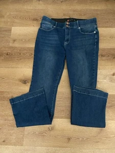 Indigo Poppy Jeans Women Sz 16 Elastic Waist Tummy Control Stretch Hemmed - Picture 1 of 11