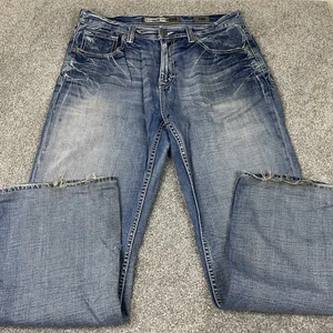BKE Jeans Uomo 34R (Adatto 35x32) Seth Sbiadito Invecchiato Baffo Punto Spessore - Foto 1 di 13