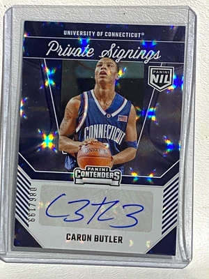Panini Private Signings Sparkles 2025 #CB CARON BUTLER AUTOMÁTICO/199 UConn SP Foto 1 de 2