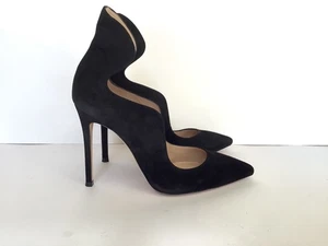 Sergio Rossi black suede heels 37.5 - Picture 1 of 14