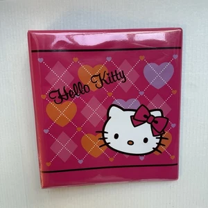 Sanrio HELLO KITTY Pink Puffy Plastic 3-Ring Binder Pink Purple Hearts 2011 💕 - Picture 1 of 6