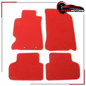 Fits 02-06 Acura RSX Nylon Floor Mats 4PCS Front Rear Row Carpets Set - Red - Picture 1 of 6
