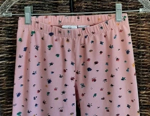 Hanna Andersson 100% Organic Cotton Floral Legging Pants Girl's 12 150 Pink Soft - Picture 1 of 5