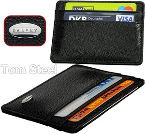 DALVEY Kartenetui Leder - Kreditkartenetui - Titolare della Carta di Credito NEU - Picture 1 of 4