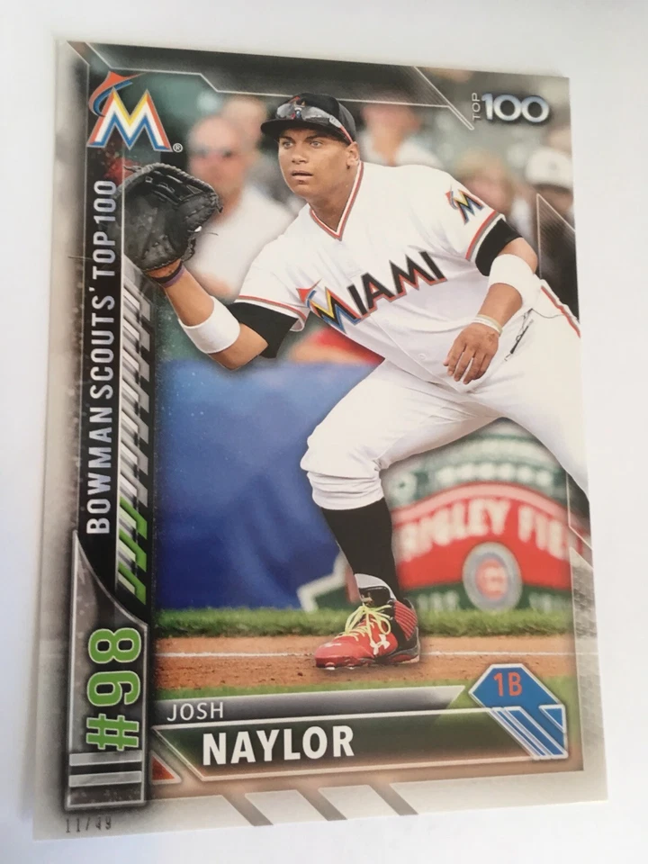 2016 Bowman Scouts Top 100 Jumbo 5x7 Josh Naylor Marlins BTP98 #’d /49 - Image 1 of 1