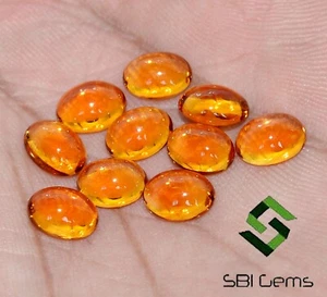 Natural Citrine Oval Cabochon 8x6 mm 12.15 CTS Lot 10 Pcs Golden Loose Gemstones - Picture 1 of 8