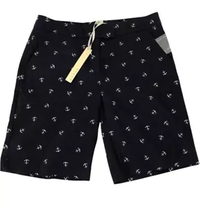 Kenar Shorts Womens Size 10  Navy Blue Stretch Anchor Print New Bermuda Spring - Picture 1 of 12