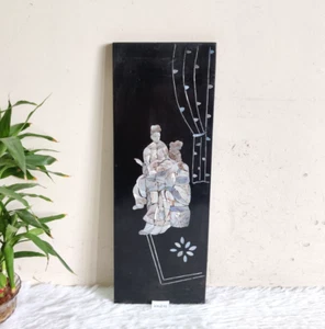 Antique Japanese Artists Mother of Pearl Inlay Shibayama Art Wall Hanging WN275 - Picture 1 of 5