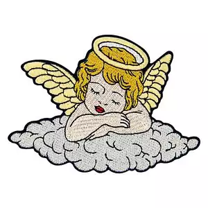 Quality Embroidered Iron Sew On Patches clothes jeans applique Sleeping Angel - Picture 1 of 4