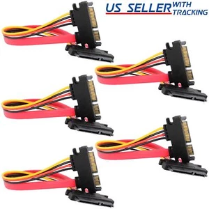 (paquete de 5) 15+7 pines SATA HDD cable de extensión datos + alimentación macho a hembra, 11" / 28 cm - Imagen 1 de 2