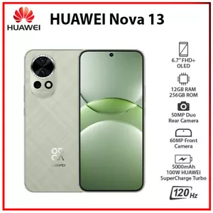 (New) Huawei Nova 13 12GB+256GB GREEN Dual SIM Unlocked Android Cell Phone - Picture 1 of 6