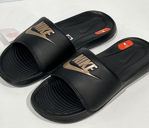 Sandali Nike donna Victori One Slides nero oro CN9677 001