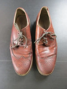 Banana Republic B80 Size 9.5M Men's Brown Leather Round Toe Lace Dress Shoes - Picture 1 of 10