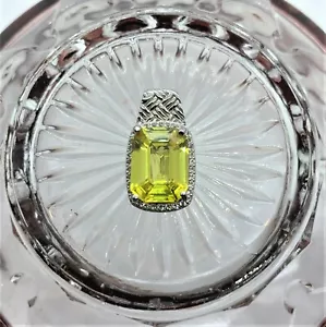 9 Colgante de zafiro amarillo limpio con lupa certificado TCW en plata chapada en oro 18k W - Imagen 1 de 12