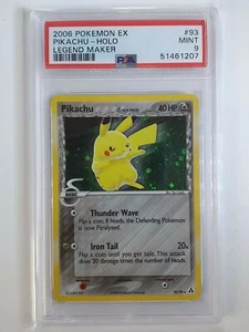 2006 Pokemon EX Pikachu 93/92 HOLO Legend Maker Secret Rare - PSA 9 - Picture 1 of 2