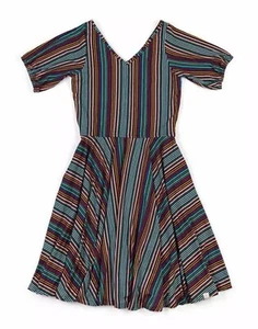 Omi Jo Well Dressed Wolf Junior V Neck Peasant Fall Stripes XS NWT - Picture 1 of 4