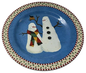 Debbie Mum Sakura  Snowman Plate Christmas Winter - Picture 1 of 13