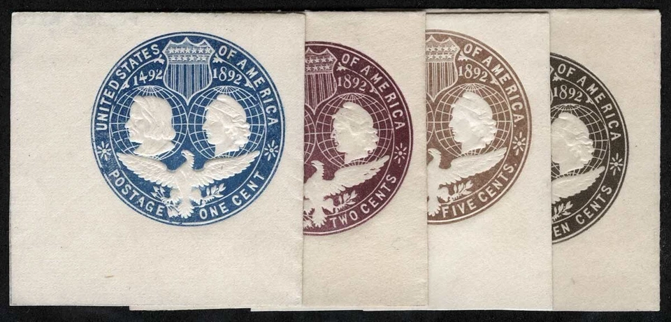 US Sc U348 U349 U350 U351 Multicolor 1¢-10¢ Unused Full Corner Columbian Set  - Image 1 of 1