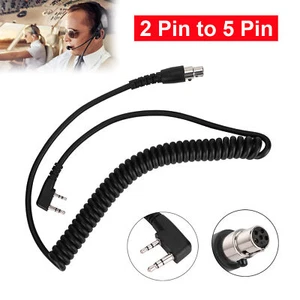 2Pin to 5Pin Coil Cord Cable for /HYT/Relm Two Way Radios and Headsets - Picture 1 of 12