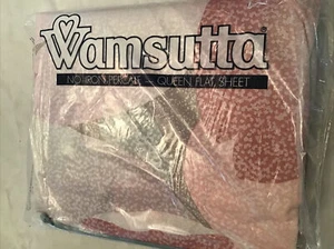 NOS Vintage Wamsutta Queen Flat Sheet Majesty 80s Floral USA Cotton Pol - Picture 1 of 5