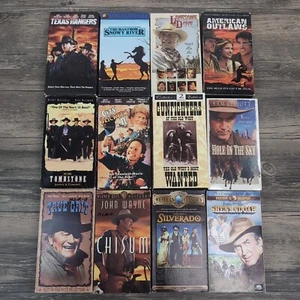 12 Western Movies VHS Classics John Wayne Texas Gunfights Wild West All TESTED - Picture 1 of 18