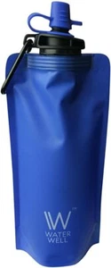 Botella de agua con filtro de viaje plegable WaterWell™ 500 ml - Imagen 1 de 8