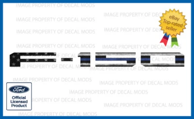 Ford F150 2021 puerta trasera inserciones calcomanías letras pegatinas delgada línea azul EE. UU. FG1R8 Foto 1 de 3